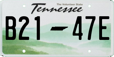 TN license plate B2147E