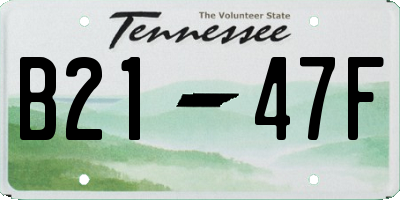TN license plate B2147F
