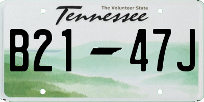TN license plate B2147J