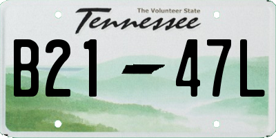 TN license plate B2147L