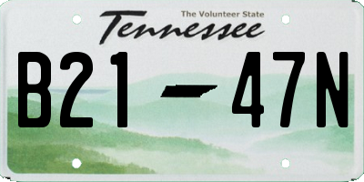 TN license plate B2147N