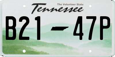 TN license plate B2147P