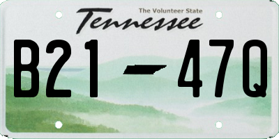 TN license plate B2147Q