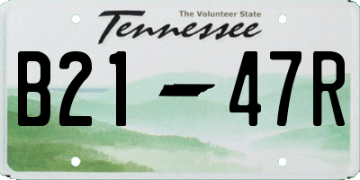 TN license plate B2147R