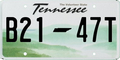 TN license plate B2147T