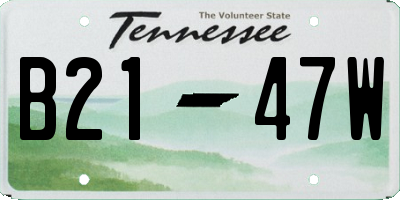 TN license plate B2147W