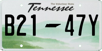 TN license plate B2147Y