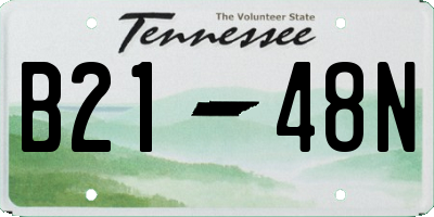 TN license plate B2148N