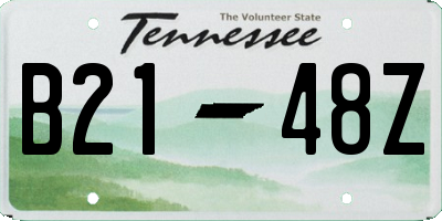 TN license plate B2148Z