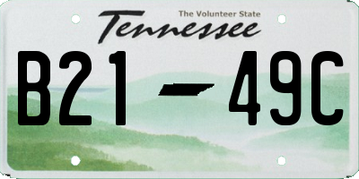 TN license plate B2149C