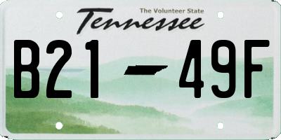 TN license plate B2149F