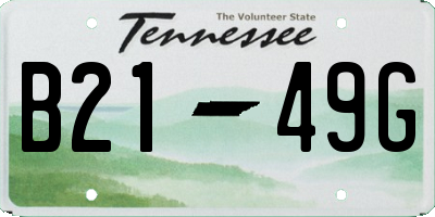 TN license plate B2149G