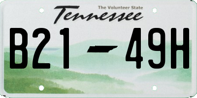 TN license plate B2149H
