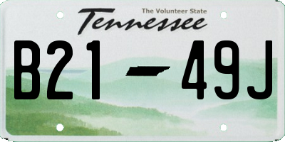 TN license plate B2149J