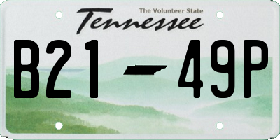 TN license plate B2149P