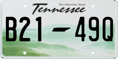 TN license plate B2149Q