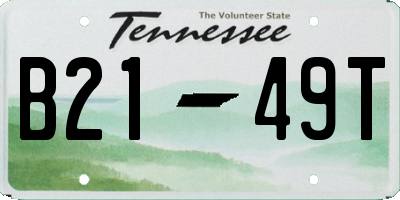 TN license plate B2149T