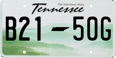 TN license plate B2150G