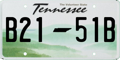 TN license plate B2151B