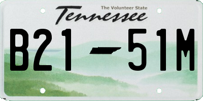 TN license plate B2151M