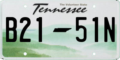 TN license plate B2151N