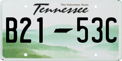 TN license plate B2153C