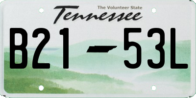 TN license plate B2153L