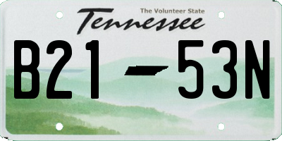TN license plate B2153N
