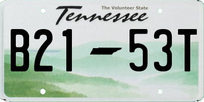 TN license plate B2153T