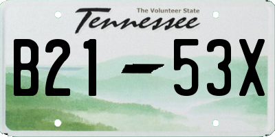 TN license plate B2153X