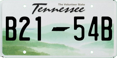 TN license plate B2154B