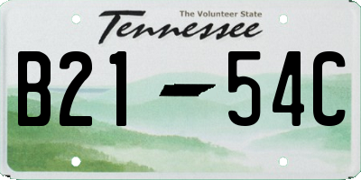 TN license plate B2154C