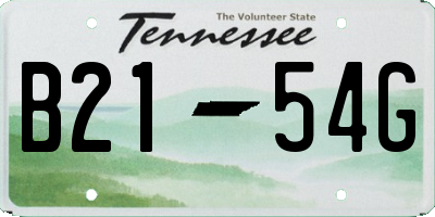 TN license plate B2154G