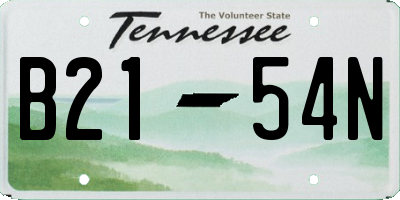 TN license plate B2154N