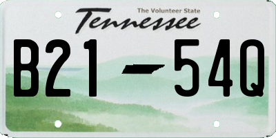 TN license plate B2154Q