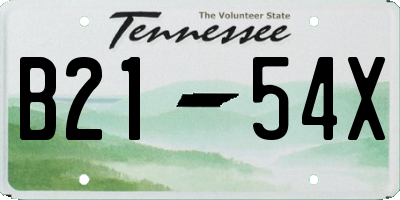 TN license plate B2154X