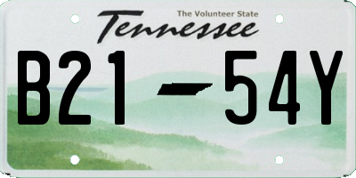 TN license plate B2154Y