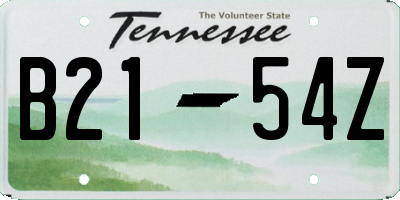 TN license plate B2154Z