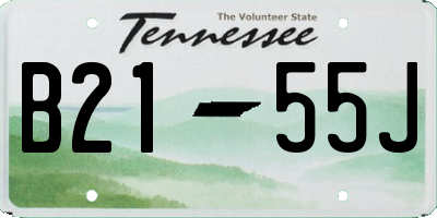 TN license plate B2155J