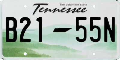 TN license plate B2155N
