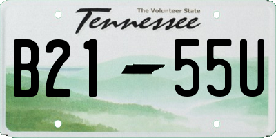 TN license plate B2155U