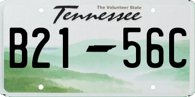 TN license plate B2156C