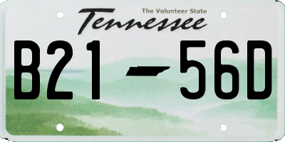 TN license plate B2156D
