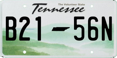 TN license plate B2156N