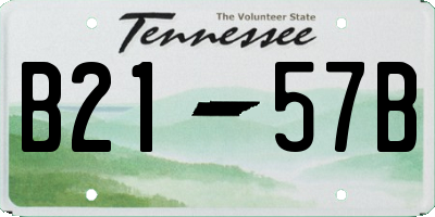 TN license plate B2157B