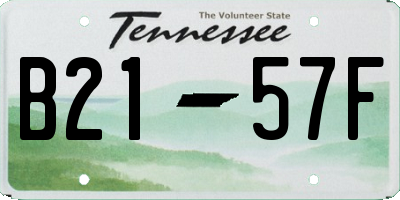 TN license plate B2157F