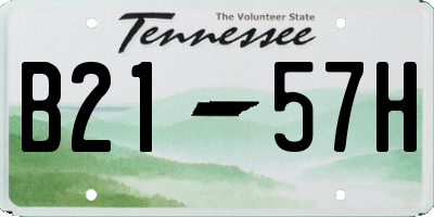 TN license plate B2157H
