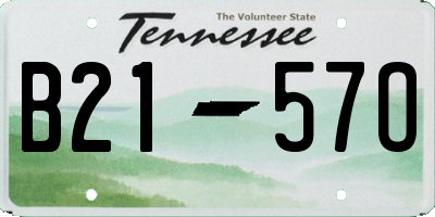 TN license plate B2157O