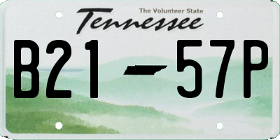 TN license plate B2157P
