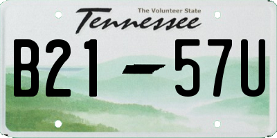 TN license plate B2157U